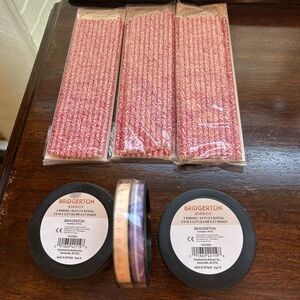 Bridgerton Ribbon & Straw Set Netflix 60 Straws, 72 Feet of Ribbon 3/8 Inch Wide